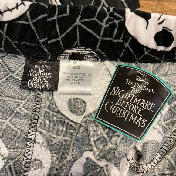 Nightmare Before Christmas Jack Skellington Black Pajama Joggers Medium NWT - Picture 6 of 7
